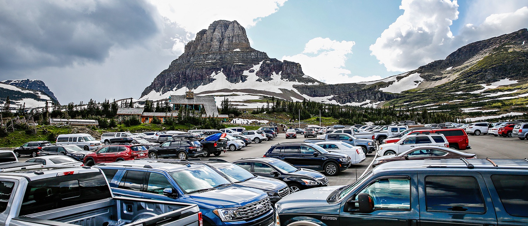 Logan Pass parking lot, Tuesday, 7:15 a.m.